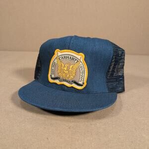 Vintage 80s Carhartt Bicentennial Hat Denim Blue Snapback Cap USA Deadstock NWOT